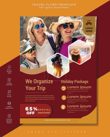 Photo for Travel flyer design. travel tour flyer template - Royalty Free Image