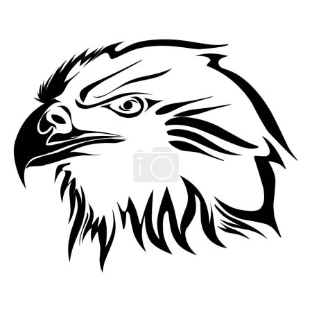 Photo for Tribal design of an eagle in black. Perfect for tattoos, stickers, social media elements, ads, websites. - Royalty Free Image