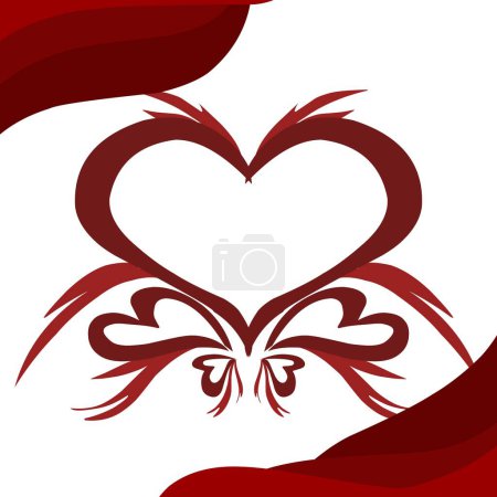 Valentinstag Thema rot Liebe Form Hintergrunddesign geeignet für Foto-Aufruf, Tapete, Social Media.