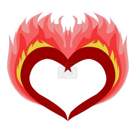 A fiery love shape photo call design. Perfect for social media, background, website wallpaper, photo call.