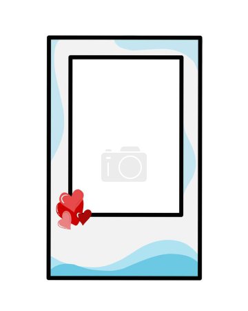 Blauer Rahmen Foto-Call-Design mit Valentinstag Thema. Perfekt für soziale Medien, Hintergrund, Website-Hintergrundbild, Fototermin.