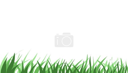Illustration for Background illustration with green grass image. Perfect for wallpapers, website backgrounds, book covers, greeting cards, invitation cards, posters, banners - Royalty Free Image