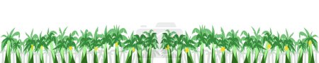 Illustration for Background illustration with lots of banana trees. Perfect for wallpapers, website backgrounds, book covers, greeting cards, invitation cards, posters, banners - Royalty Free Image