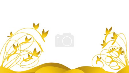 Illustration for Illustration background with a mellow yellow plant theme. Perfect for wallpaper, invitation cards, envelopes, magazines, book covers. - Royalty Free Image
