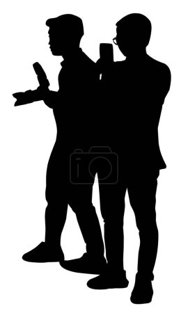 Illustration for Silhouette of a photographer man. Perfect for stickers, tattoos, icons, logos, banner elements, posters - Royalty Free Image
