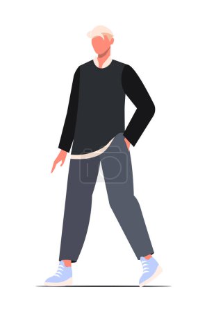 Illustration for Young blond man character in casual clothes. Vector illustration - Royalty Free Image