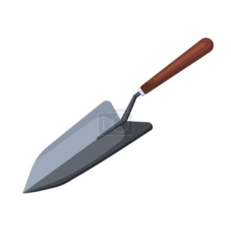 Illustration for Garden trowel. Gardening tool used to scoop or shovel the soil for planting. Flat vector illustration isolated on white background. - Royalty Free Image