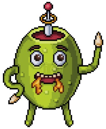 Pixel art man olive character for 8bit game
