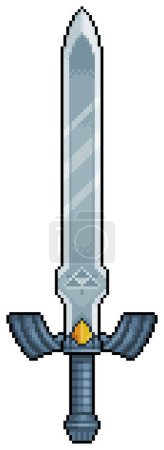 Pixel art Link sword item for game 8bit on white background