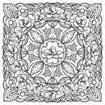 Mandala adult coloring book page. Symmetrical pattern of abstract elements for coloring. Hand drawn original illustration.