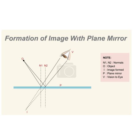 Foto de Generación de imágenes puntuales desde un espejo plano. Reflejo de luz. Diagrama vectorial. - Imagen libre de derechos