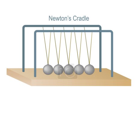 Téléchargez les illustrations : Physique - Newton's Cradle Vector Illustration 3D - en licence libre de droit