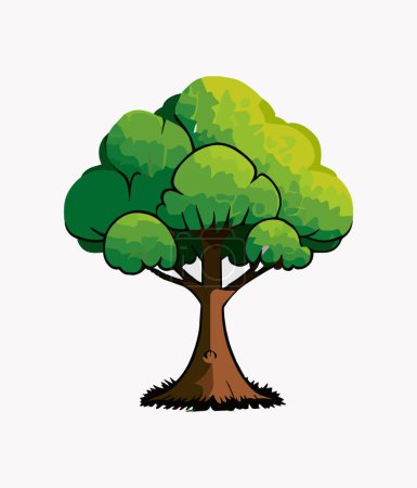 Illustration for Cartoon vector isolated tree on white background - Royalty Free Image