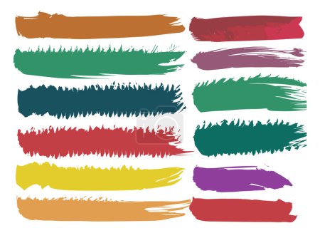 Illustration for Vector abstract colorful grunge brush stroke set collection - Royalty Free Image