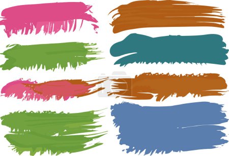 Illustration for Vector abstract colorful grunge brush stroke set collection - Royalty Free Image