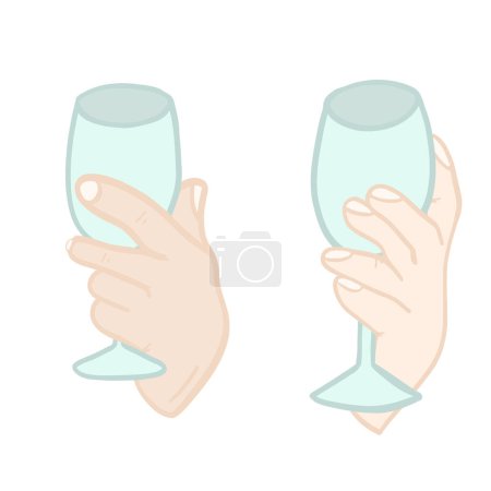 Wine glasses flat design simple set. Vector illustration