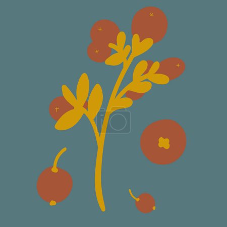 Berries card flat design dark background set. Vector illustration