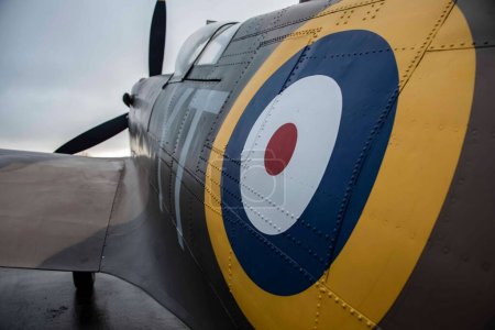 The famous Roundel of a Spitfire close up at the Battle of Britain Memorial in Capel, Kent