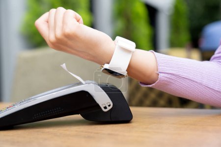 Photo for Customer using smart watch to pay. - Royalty Free Image