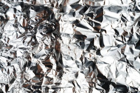 Photo for Silver foil background with shiny crumpled surface for texture background - Royalty Free Image