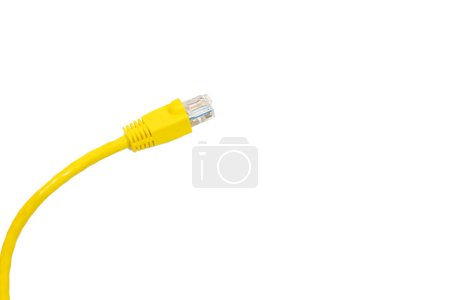 Photo for Yellow cable on a white background, close up - Royalty Free Image