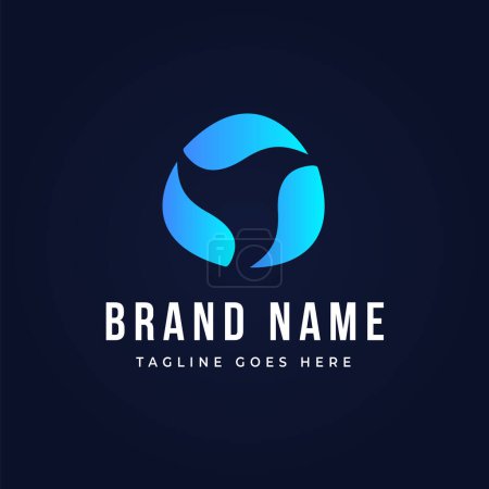 Blue Gradient Shape logo template design. Modern app, tech branding design
