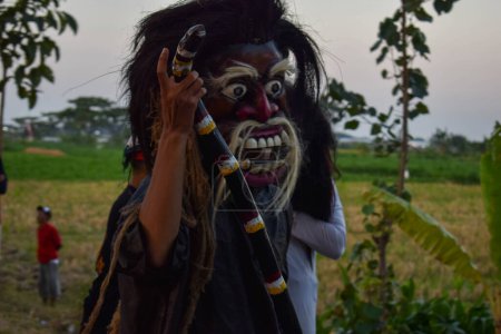 Téléchargez les photos : Tuban Indonésie 29 août 2023. Barongan ou Thak Thakan, masque tuban traditionnel, célébration de l'indépendance indonésienne jour 17 août. - en image libre de droit