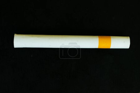 Photo for Close up cigarette handmade isolated on black background - Royalty Free Image