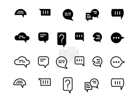 Illustration for Here is the icon set for conversation or chatting. you can edit the stroke color or bold size and the color fill freely. Make your design easier - Royalty Free Image