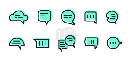 Illustration for Chat icon set editable color fill and line easy to use. let's make your design easier - Royalty Free Image