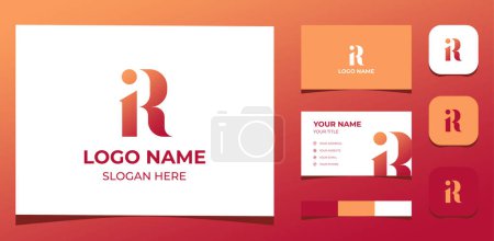 Template Logo Creative Initial Letter I R or R I minimalist concept. Creative Template with color pallet, visual branding, business card and icon.