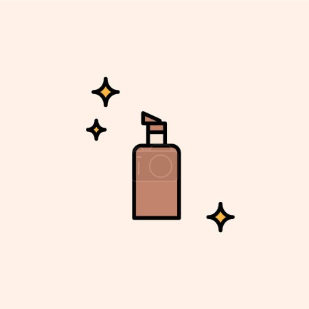 icon outline flat color about makeup tools, salon, beauty, cosmetics, woman. editable color. outline flat icon style.