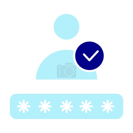 Illustration for Icon Solid Color Verify, check, human identification, approved, document, fingerprint, security and more. editable file, Glyph color icon style - Royalty Free Image
