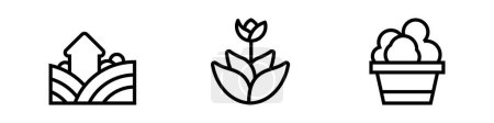 Illustration for Icon line gardening, flower, nature, garden. editable color. - Royalty Free Image