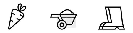Illustration for Icon line gardening, boot shoes, garden tool. editable color. - Royalty Free Image