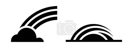 Téléchargez les illustrations : Icon glyphe Arc-en-ciel, Nuage. couleur modifiable. - en licence libre de droit