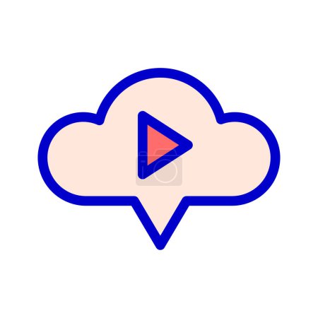 Ilustración de Icono de chat, nube, transmisión de vídeo. archivo editable y color - Imagen libre de derechos
