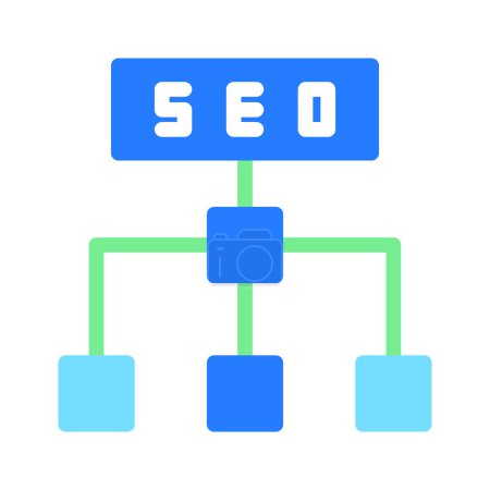 Illustration for Icon SEO structure and hierarchy, editable file and color. - Royalty Free Image