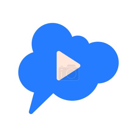 Illustration for Icon chat, cloud, video streaming. editable file and color - Royalty Free Image