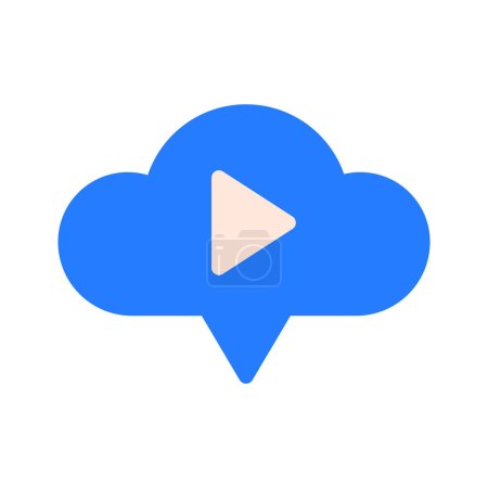 Ilustración de Icono de chat, nube, transmisión de vídeo. archivo editable y color - Imagen libre de derechos