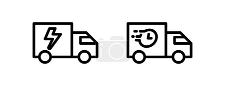 Illustration for Icon shipping truck, truck delivery, Ecommerce. editable file. vector illustration - Royalty Free Image