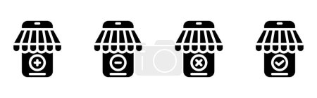 Illustration for Icon store, phone, apps, navigation, Ecommerce. editable file. vector illustration - Royalty Free Image
