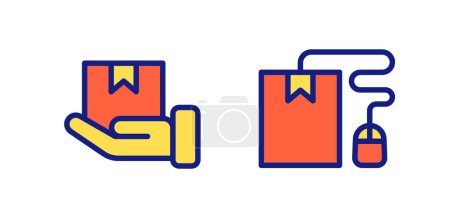 Illustration for Icon COD, online shopping, online shipping, Ecommerce. editable file. vector illustration - Royalty Free Image