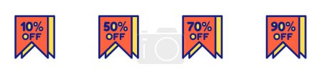 Ilustración de Descuento icono 10%, 50%, 70% 90%, Comercio electrónico. archivo editable. ilustración vectorial - Imagen libre de derechos