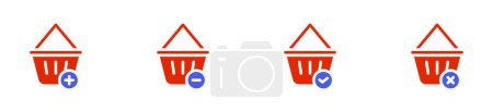 Ilustración de Icon trolley, cart, plus, minus, cancel, check, navigation, Ecommerce. archivo editable. ilustración vectorial - Imagen libre de derechos
