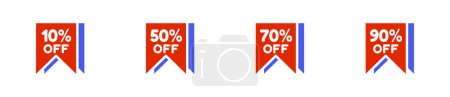 Téléchargez les illustrations : Icon discount 10 %, 50 %, 70 % 90 %, Commerce électronique. fichier modifiable. illustration vectorielle - en licence libre de droit