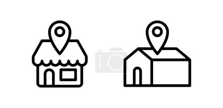 Ilustración de Icono ubicación pin, dirección de la tienda, dirección de casa, comercio electrónico. archivo editable. ilustración vectorial - Imagen libre de derechos