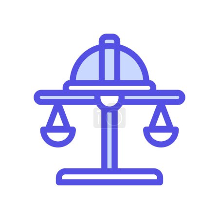 Illustration for Icon Labor Day with concept Labor law, justice scale. editable file, vector illustration. - Royalty Free Image