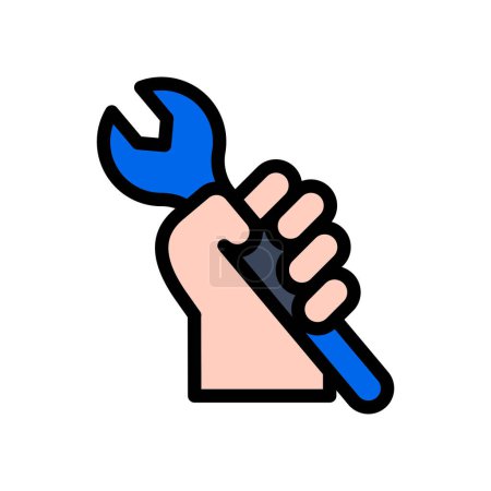 Ilustración de Día del trabajo icono, Derecho Laboral con concepto de puño de mano. - Imagen libre de derechos