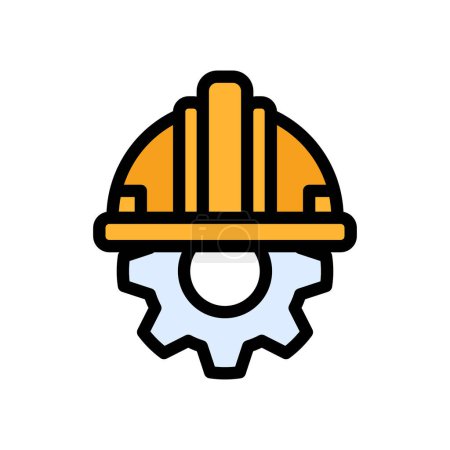 Illustration for Icon Labor Day with concept Labor helmet, helmet gear. editable file, vector illustration. - Royalty Free Image
